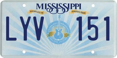 MS license plate LYV151