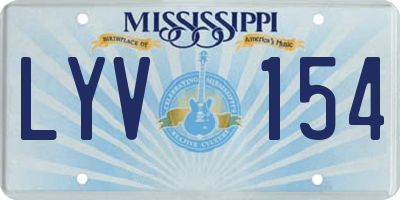 MS license plate LYV154