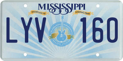 MS license plate LYV160