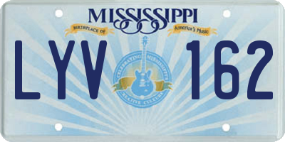 MS license plate LYV162
