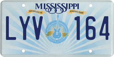 MS license plate LYV164