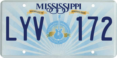 MS license plate LYV172