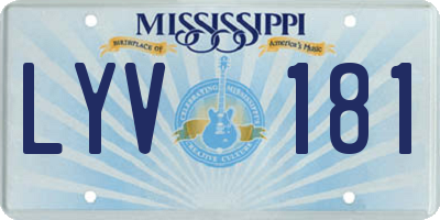 MS license plate LYV181