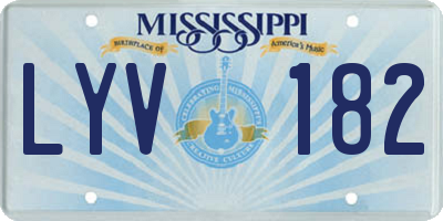 MS license plate LYV182