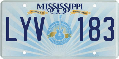 MS license plate LYV183