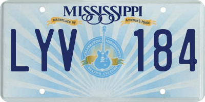MS license plate LYV184