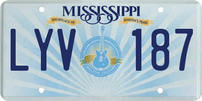 MS license plate LYV187