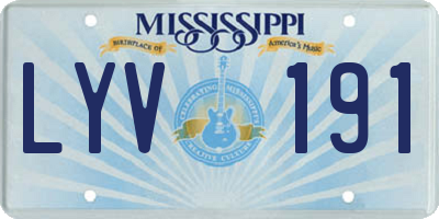 MS license plate LYV191