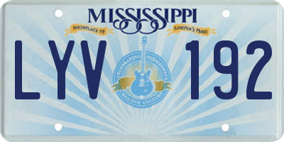 MS license plate LYV192
