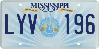 MS license plate LYV196