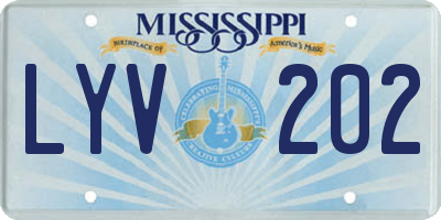 MS license plate LYV202