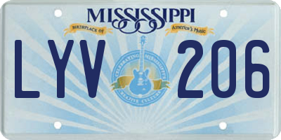 MS license plate LYV206