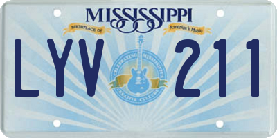 MS license plate LYV211