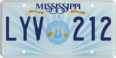 MS license plate LYV212