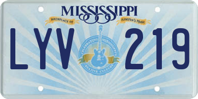MS license plate LYV219
