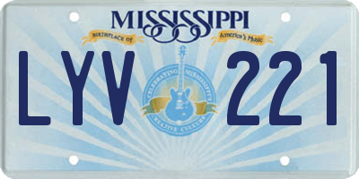 MS license plate LYV221