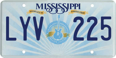 MS license plate LYV225