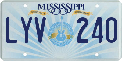 MS license plate LYV240
