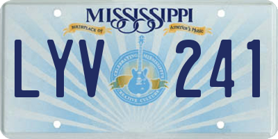 MS license plate LYV241