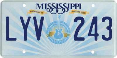 MS license plate LYV243