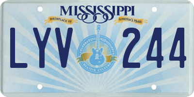MS license plate LYV244