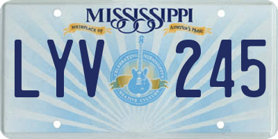 MS license plate LYV245