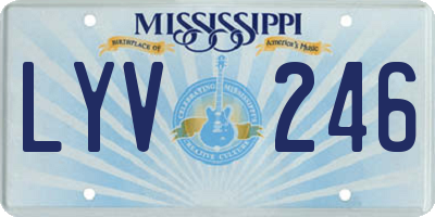 MS license plate LYV246