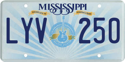 MS license plate LYV250
