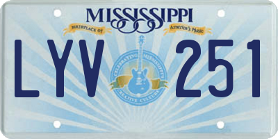 MS license plate LYV251