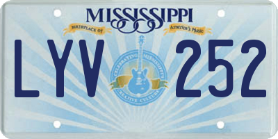 MS license plate LYV252