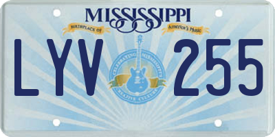 MS license plate LYV255