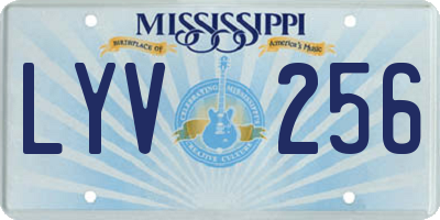 MS license plate LYV256