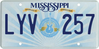 MS license plate LYV257