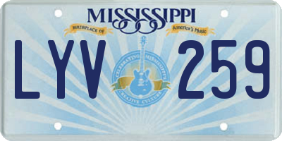 MS license plate LYV259