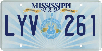 MS license plate LYV261