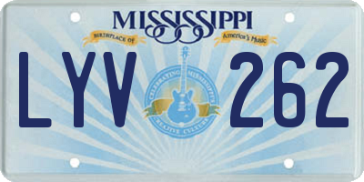 MS license plate LYV262