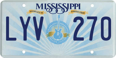 MS license plate LYV270