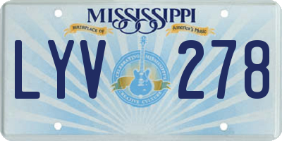 MS license plate LYV278