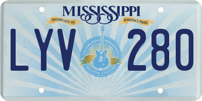 MS license plate LYV280