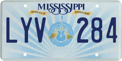 MS license plate LYV284