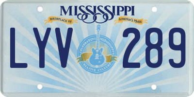 MS license plate LYV289