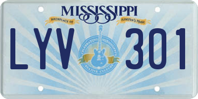 MS license plate LYV301
