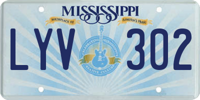 MS license plate LYV302