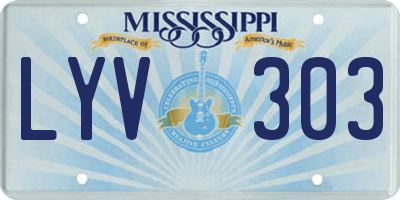 MS license plate LYV303