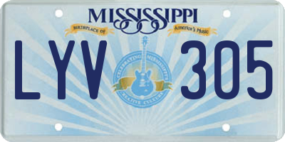 MS license plate LYV305