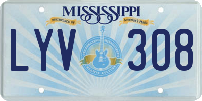 MS license plate LYV308