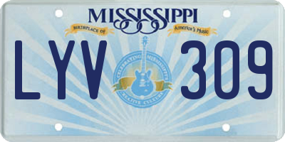 MS license plate LYV309