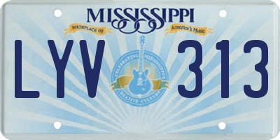 MS license plate LYV313
