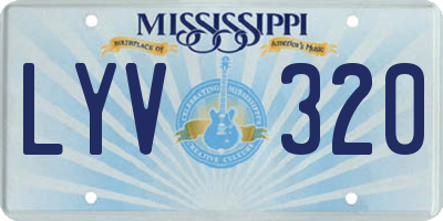 MS license plate LYV320