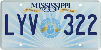 MS license plate LYV322